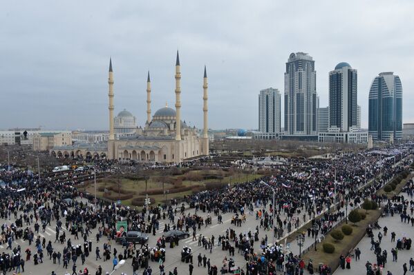 Митинг В единстве наша сила в поддержку главы Чечни Рамзана Кадырова в Грозном