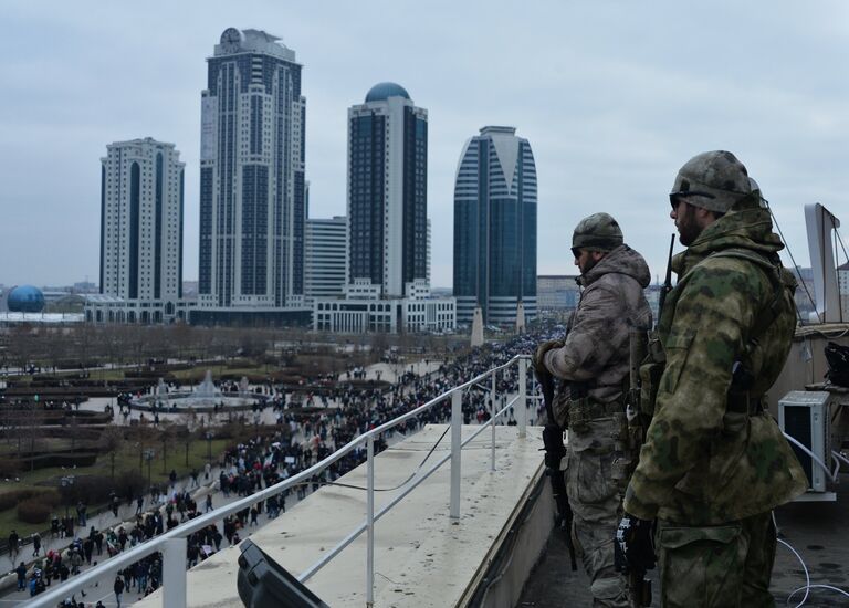 Митинг в поддержку Рамзана Кадырова в Грозном