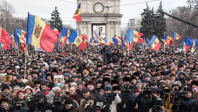 Акция протеста в Молдавии