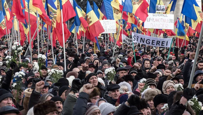 Акция протеста в Молдавии