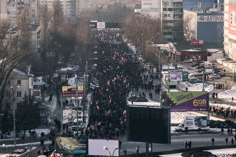 Акция протеста в Молдавии