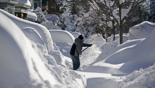 Последствия снегопада в Нью-Джерси. Январь 2016