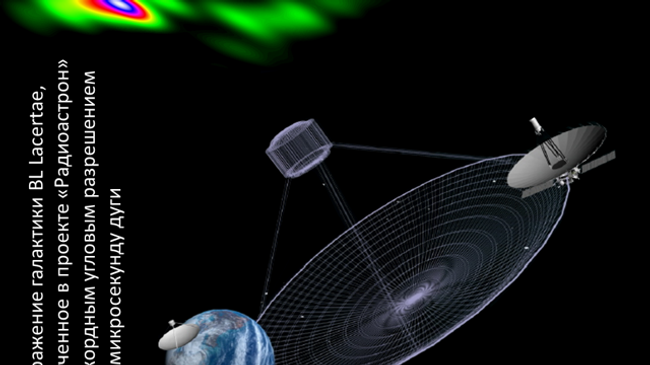 Коллаж: Радиоастрон изучает черную дыру