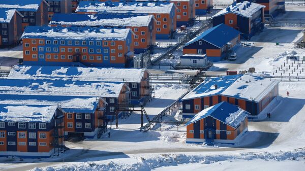 Вид на вахтовый посёлок Сабетта в Ямало-Ненецком автономном округе