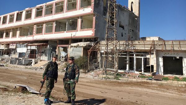 Освобожденный от террористов ИГ город Шейх-Мискин в сирийской провинции Дераа