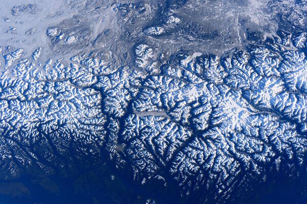 Снимок гор Британской Колумбии с МКС