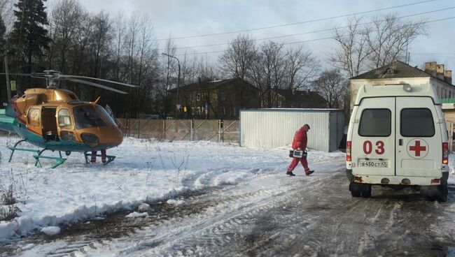 Эвакуация пострадавших в ДТП в Ленинградской области, 30 января 2016