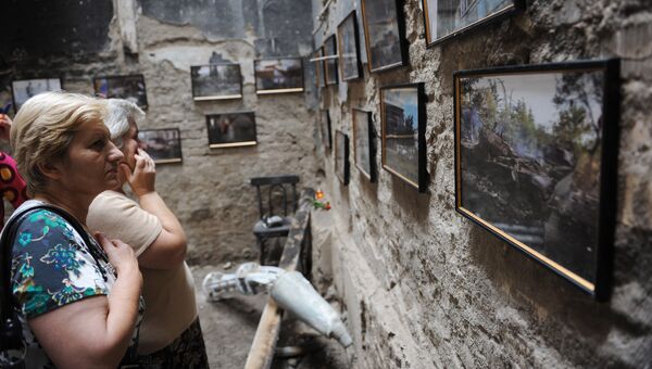 На открытии музея геноцида, посвященного трагическим событиям августа 2008 года в Южной Осетии