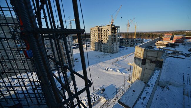 Строительство домов в городе Циолковский. Архивное фото