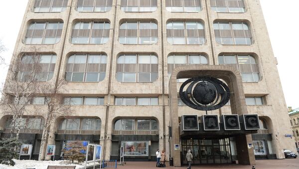 Здание информационного агентства России ТАСС на Тверском бульваре в Москве. Архивное фото.
