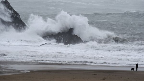 Волны разбивающихся о скалы. Архивное фото