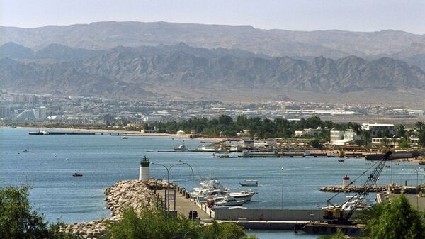Вид на порт города Акаба. Иордания. Архивное фото