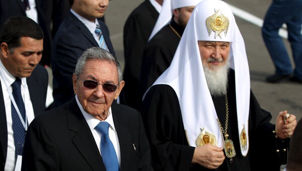 Патриарх Кирилл и Рауль Кастро