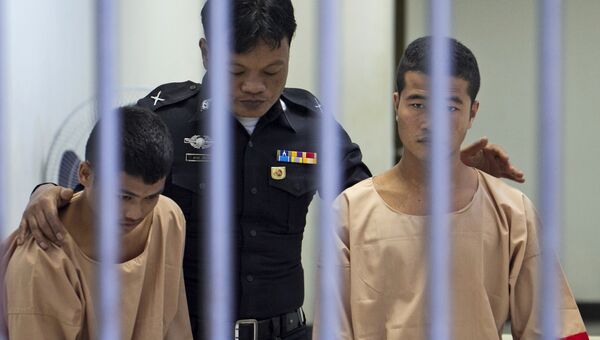 Осужденные за убийство британских студентов в Таиланде гастарбайтеры из Мьянмы (Бирма) Зау Лин и Вай Пьо