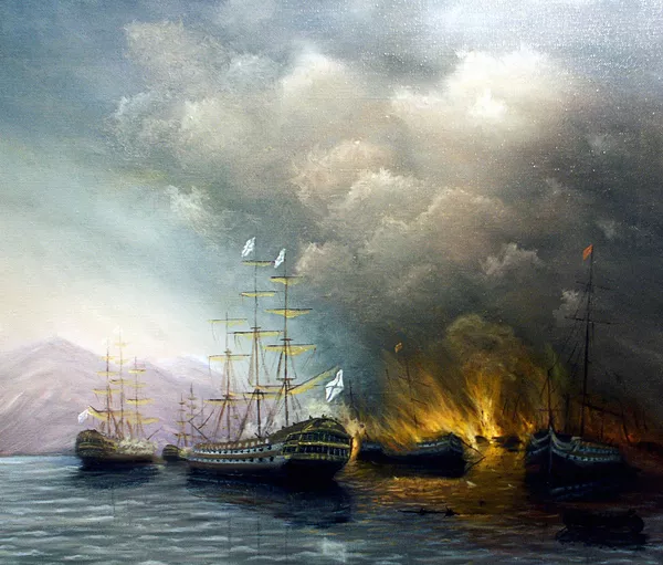 Картина А.Тербушева Наваринский бой. Азов. 1827 г. Картина А.Тербушева Наваринский бой. Азов. 1827 г.