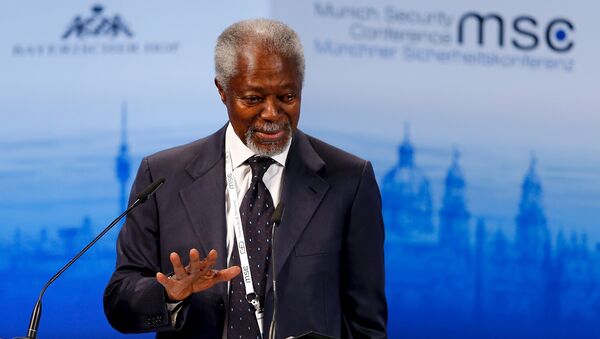 Бывший генеральный секретарь ООН Кофи Аннан выступает на Мюнхенской конференции по безопасности