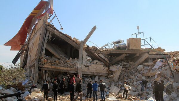 Больница Врачей без границ в провинции Идлиб, разрушенная в результате авиаудара. Архивное фото