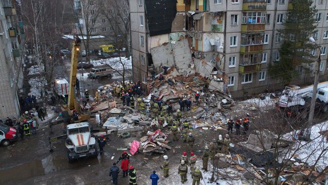 На месте взрыва газа в Ярославле. Архивное фото