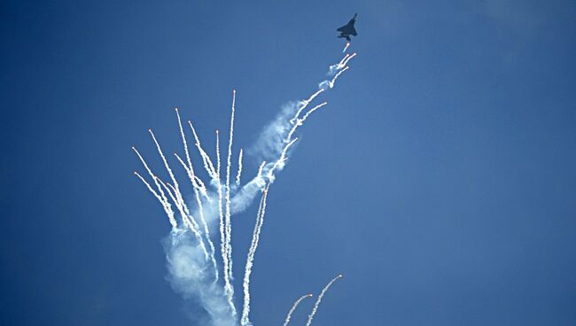 Истребитель F-16 сингапурских ВВС на авиашоу Singapore Airshow. Архивное фото