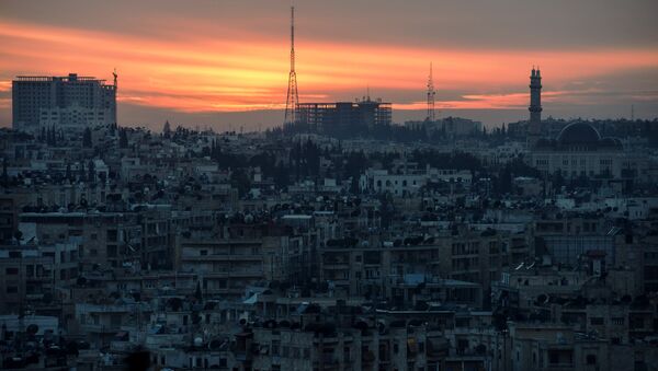 Вид на город Алеппо. Сирия. Архивное фото