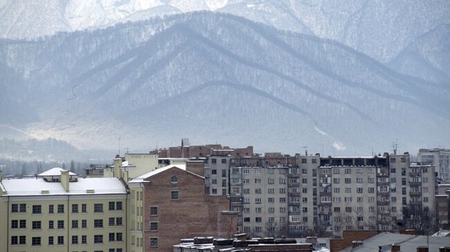 Вид города Владикавказа. Северная Осетия. Архивное фото