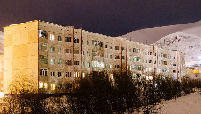 Жилые дома в городе Кировск Мурманской области на которые сошла лавина