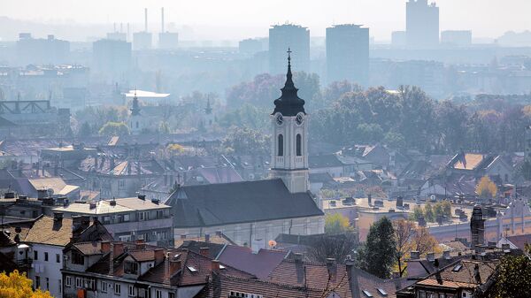 Вид на Белград, Сербия. Архвиное фото