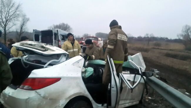 На месте ДТП в Панинском районе Воронежской области. Архивное фото