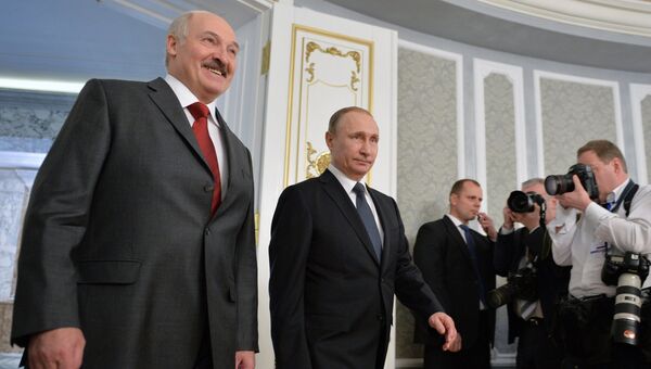 Президент России Владимир Путин и президент Белоруссии Александр Лукашенко