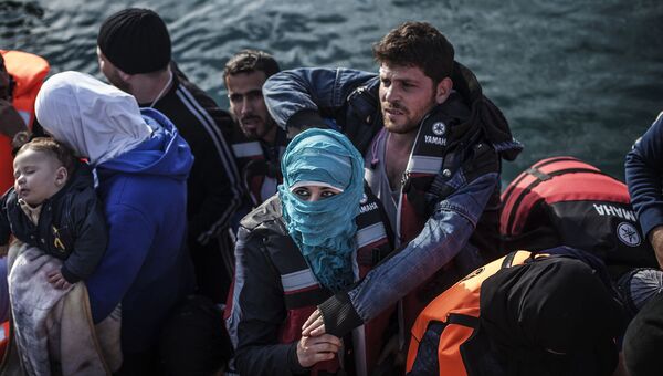 Мигранты на греческом острове Лесбос в Митилене, Греция. 23 февраля 2016