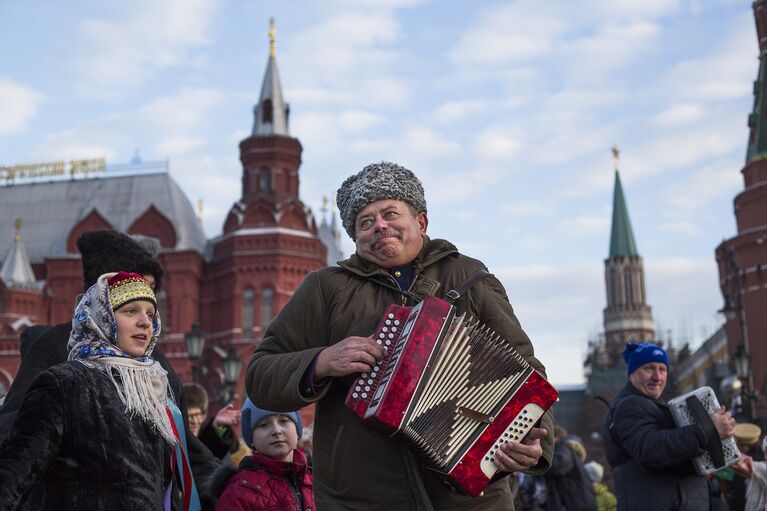 Мужчина на Красной площади в Москве