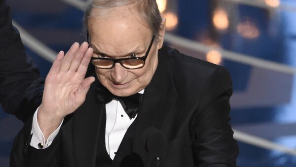 Композитор Эннио Морриконе на 88-й церемонии вручения премии Оскар в Голливуде
