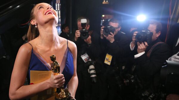 Актриса Бри Ларсон получила премию киноакадемии США Оскар за роль в фильме Комната. Архивное фото