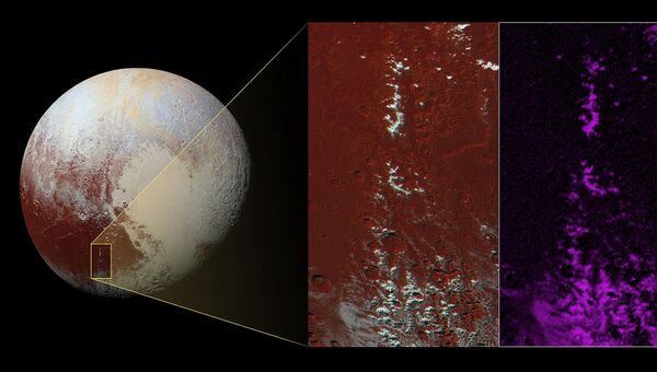Метановый снег в регионе Ктулху на Плутоне
