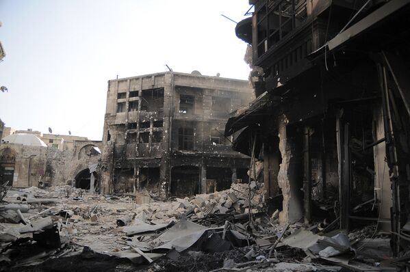 Разрушения в старом городе Алеппо. 2012 год