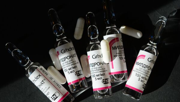 Лекарственный препарат мельдоний, продающийся под торговой маркой милдронат, с 1 января 2016 года запрещенный Всемирным антидопинговым агентством (ВАДА). Архивное фото
