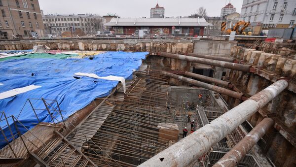 Строительство станции метро Хорошевская Третьего пересадочного контура