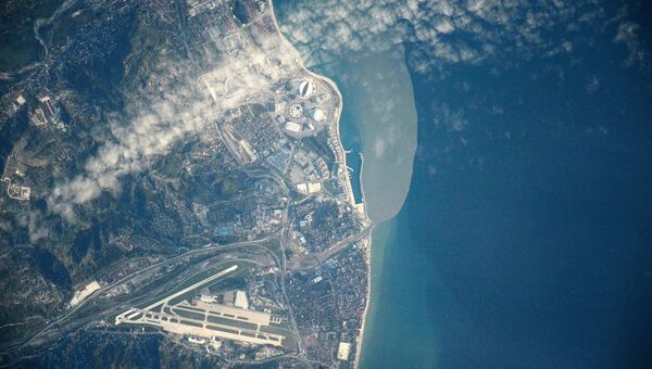 Вид на город Сочи снятый с Международной космической станции