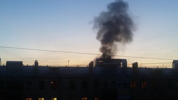 Пожар после взрыва газа в жилом доме в Москве сняли на видео