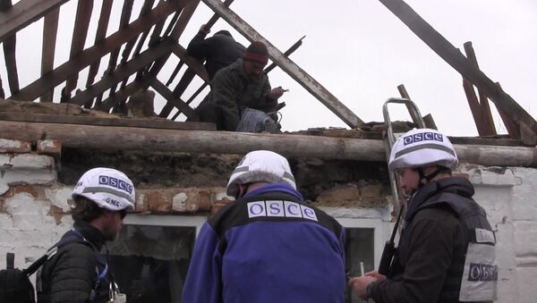 Наблюдатели ОБСЕ осмотрели разрушенные обстрелами дома в Николаевке