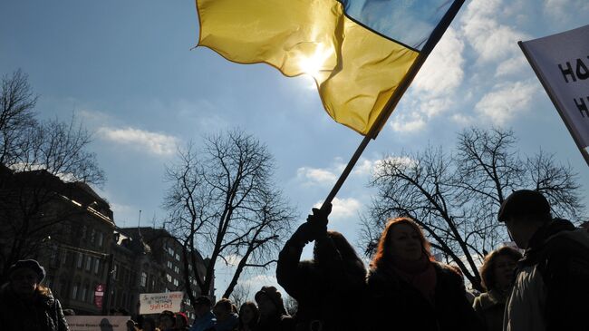 Участники акции протеста в Украине. Архивное фото