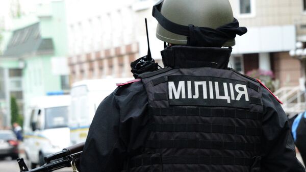Сотрудники правоохранительных органов МВД Украины в Донецке
