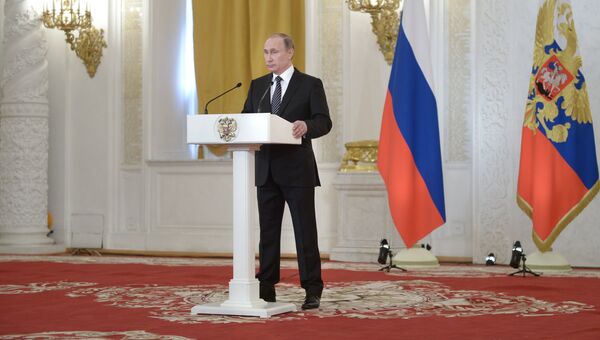 Президент РФ Владимир Путин вручил госнаграды военным, участвовавшим в антитеррористической операции в Сирии