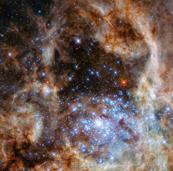 Скопление звезд R136 в туманности Тарантул