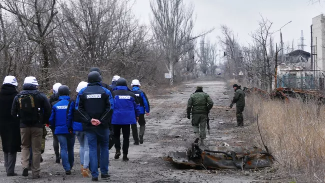 ОБСЕ в районе обстрелов на Ясиноватской развилке. Архивное фото