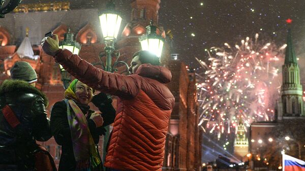 Празднование Нового года в Москве. Архивное фото