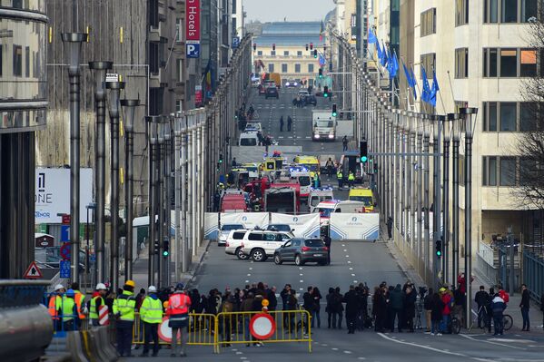 На месте взрыва в метрополитене Брюсселя. 22 марта 2016 год