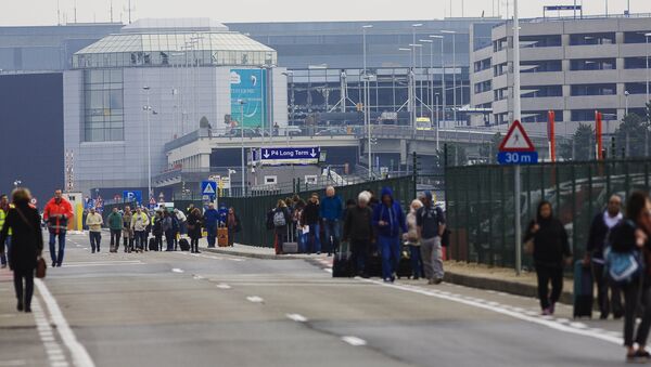 У аэропорта в Брюсселе, где произошел взрыв. 22 марта 2016