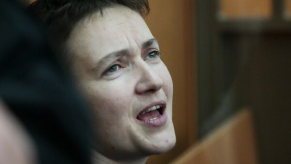 Гражданка Украины Надежда Савченко в зале суда. Архивное фото