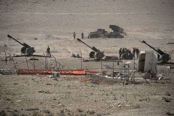 Позиция отряда народного ополчения Соколы пустыни в районе сирийского города Пальмира